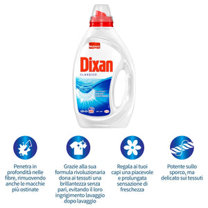 Dixan Classico, Detersivo Lavatrice Liquido, Tecnologia Pulito Profondo, Profumazione Classica, Confezione Da 80 Lavaggi