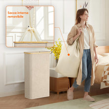 Carica l'immagine nel visualizzatore di Gallery, Lifewit Cesto Portabiancheria Salvaspazio, Cesta Biancheria Sporca con Coperchio, Porta Biancheria Sporca Slim per Bagno