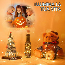 Carica l'immagine nel visualizzatore di Gallery, Luci bottiglia con tappo USB ricaricabile, 2 m 20 LED filo rame, luce fatata per decorazioni natalizie, feste, matrimoni