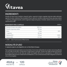 Carica l'immagine nel visualizzatore di Gallery, Complesso Maca Nera con Ginseng, L-Arginina, Zinco e Vitamine B6 &amp; B12