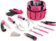 Carica l'immagine nel visualizzatore di Gallery, SIXTOL Garden PINK - Set di 10 attrezzi da giardino, 10 pezzi, accessori da giardino in acciaio inox, pratica borsa da giardino come regalo per donne, per giardinieri e donne