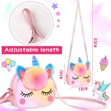 Carica l&#39;immagine nel visualizzatore di Gallery, ZLPBAO 20pc Unicorno Bambina Regalo, Regalo Bambina 3 4 5 6 Anni Unicorno Regalo Borsetta Set per Capelli Mollette Ragazze Arcobaleno Collana Bracciale Anello Orecchino Travestimenti e Giochi di Ruolo