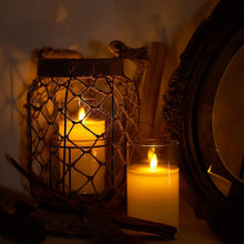 Carica l'immagine nel visualizzatore di Gallery, Lonkenn 2 pezzi Candele LED Ricaricabili, Fiamma Tremolante Candela LED con Bianco Vetro, Ricaricabili Candela con Telec