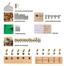Carica l'immagine nel visualizzatore di Gallery, Kit Pirografia Legno 36 Pezzi,60W Portatile Kit Saldatore WesKimed,Temperatura Regolabile180° C a 480° C,Pelle/UtensiliE