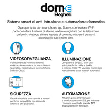 Carica l'immagine nel visualizzatore di Gallery, Beghelli Videocamera di Sorveglianza Mini Plus Dom-e Smart Wi-Fi Full HD 3MP con Visione Notturna, Audio a Due Vie, Rile