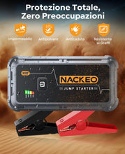 Carica l'immagine nel visualizzatore di Gallery, Avviatore Batteria Auto 5000A, Avviatore di Emergenza per Auto/Moto (Fino a 9.0L Gas/8.5L Diesel) 12V Booster Avviamento con Torcia a LED, Ricarica Rapida, Cavi Avviamento, Compatto (5000A)