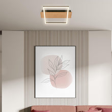 Carica l'immagine nel visualizzatore di Gallery, BRILONER - Lampada da soffitto a LED con decoro in legno, luce bianca calda, 14W, 1400 lm, plafoniera, lampada, lampada 