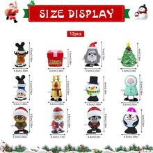 Carica l'immagine nel visualizzatore di Gallery, Set di Giocattoli a Carica di Natale - 12 Pezzi Mini Giocattoli a Orologeria per Bambini