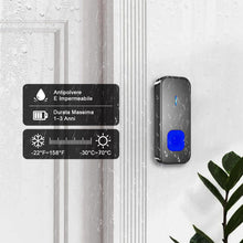 Carica l'immagine nel visualizzatore di Gallery, SURFOU Campanello Senza Fili da Esterno, 400m Wireless, 55 Suonerie, LED