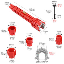 Carica l'immagine nel visualizzatore di Gallery, QWORK® 14 in 1 Chiave Per Tubi, Chiave Per Rubinetti, Chiave Multiuso Per Tubi, Per Lavabo/Toilette/Bagno/Cucina