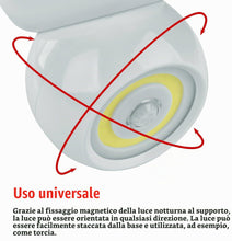 Carica l'immagine nel visualizzatore di Gallery, EMOS - Luce notturna a LED con sensore - LED COB in bianco freddo, alimentato a batteria (3 x AAA) - Supporto magnetico 