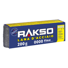 Carica l'immagine nel visualizzatore di Gallery, RAKSO Lana di Acciaio Extrafine 0000, 200g, 1 Fascia, lucidare legni incerati, pulire a secco superfici in vetro, lucida