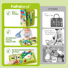 Carica l'immagine nel visualizzatore di Gallery, hahaland Busy Board Libro Montessori Interattivo 1 Anno - Busy Book Sensoriale Educativo Giochi Montessori 1 2 3 Anni - Pannello di Feltro attività Valigetta Montessori Regalo Bambino
