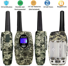 Carica l'immagine nel visualizzatore di Gallery, Retevis RT628 Walkie Talkie per Bambini, a Lungo Raggio 8CH per Bambini di 3-12 Anni, Regali Giocattolo per Avventure all'Aperto in Campeggio (1 Paio, Mimetico)