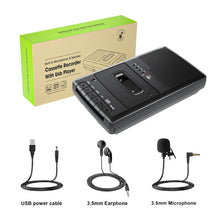 Carica l'immagine nel visualizzatore di Gallery, Reproductor Cassette Portatile Lettore Cassette Audio Registratore di Nastri Digitalizza su USB con Maniglia, Cuffie, Microfono, Altoparlante
