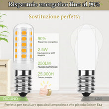 Carica l'immagine nel visualizzatore di Gallery, DiCUNO Dimmerabile Lampadina LED E14, Bianco caldo 2700K, 2,5W, 6 Pezzi