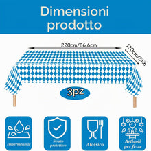 Carica l'immagine nel visualizzatore di Gallery, POPOYU 3 Tovaglie Oktoberfest Blu Bianco Bavarese