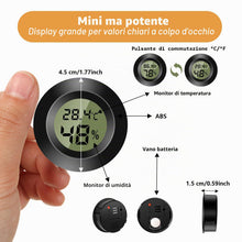 Carica l'immagine nel visualizzatore di Gallery, 3PCS Piccolo Termometro Igrometro Digitale per Interni Termometro d'atmosfera Ambiente,Monitor di Temperatura e Umidomet