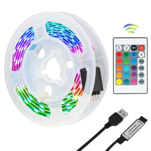 Carica l'immagine nel visualizzatore di Gallery, Striscia LED da 1 m, 30 LED, telecomando a 24 pulsanti, IP65 resistente all'acqua, 16 colori e 4 modalità, illuminazione