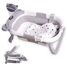Carica l'immagine nel visualizzatore di Gallery, ZENTAURUS - Vasca da bagno pieghevole per bebè - TERMOMETRO E PILLE INCLUSI - SEDILE BAGNO INCLUSO - ANTISCIVOLO - CUSCINO BABBE - RISPARMIA SPAZIO - SUPPORTO BABBO DA 0 A 36 MESI