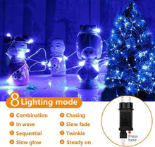 Carica l'immagine nel visualizzatore di Gallery, Luci di Natale 50M 500 LED, Catena Luminosa Filo di Rame Blu Impermeabile Luci Albero di Natale da Esterno Interno Natalizie Decorazioni per Halloween,Festa,Casa, Nozze,Giardino,Matrimonio,Balcone