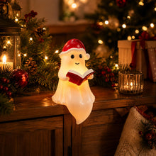 Carica l'immagine nel visualizzatore di Gallery, ACTOYS Lampada Fantasma LED 3D per Halloween, Luce Notturna da Lettura (Grande con cappello rosso)