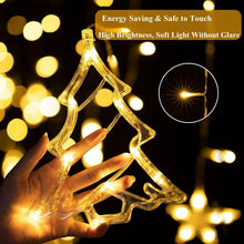 Carica l'immagine nel visualizzatore di Gallery, Lypumso Tenda Luminosa Natale, 3.5M Luci di Natale 8 Modalità, 120LEDs Catena Luminosa Natalizie Batteria/USB IP44 con Funzione di Timer, per Decorazioni Esterno/Interno, Finestra, Giardino, Balcone