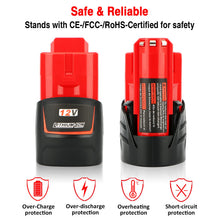 Carica l'immagine nel visualizzatore di Gallery, Waitley 2X Batteria 12V 3,0Ah per Milwaukee M12, Li-ion