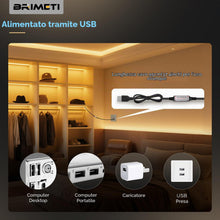 Carica l'immagine nel visualizzatore di Gallery, BRIMETI Strisca LED COB USB 2M 5V Bianco Freddo 6000K Strisca LED Dimmerabile 320LEDs/M Flessibile Strisce con Telecoman
