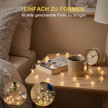 Carica l'immagine nel visualizzatore di Gallery, Liyade Catena Luminosa Stelle 1 m 20 LED, Timer 6H/18H, Batterie