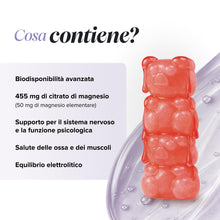 Carica l'immagine nel visualizzatore di Gallery, Magnesio Bambini Gommose | 546 mg Magnesio Citrato | 30 Gommose | Novomins