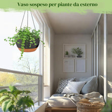 Carica l'immagine nel visualizzatore di Gallery, 2 Pezzi Vasi da Appendere Ø24CM – Vasi Sospesi Autoirriganti in Plastica con Fori di Drenaggio e Sottovaso Rimovibile, V
