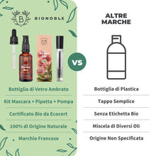 Carica l&#39;immagine nel visualizzatore di Gallery, Bionoble Olio di Ricino Biologico 50ml - 100% Puro, Naturale e Pressato a Freddo - Ciglia, Sopracciglia, Capelli, Barba, Unghie - Vegan Castor Oil - Bottiglia di Vetro + Pipetta + Pompa + Kit Mascara