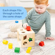 Carica l'immagine nel visualizzatore di Gallery, Melissa &amp; Doug Cubo Incastri - Forme Geometriche in Legno, Giochi Educativi, Montessori, Regali per bambino e Bambina, +