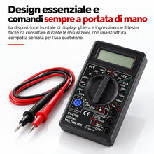 Carica l'immagine nel visualizzatore di Gallery, Topolenashop Multimetro Digitale DT830B con Display LCD e Puntali – Voltmetro Amperometro Ohmmetro, Tensione DC 1000V e 