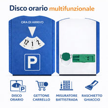 Carica l'immagine nel visualizzatore di Gallery, Kit Portadocumenti Auto e Moto con Scomparti + Disco Orario Multifunzione – Organizer Documenti con Raschietto Ghiaccio,