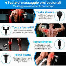 Carica l'immagine nel visualizzatore di Gallery, AQXONG Mini Pistola per Massaggio Muscolare, Pistola da Massaggio Ultra Silenziosa 45DB, 6 Velocità, 4 Testine Massaggia