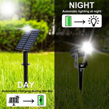 Carica l'immagine nel visualizzatore di Gallery, T-SUN Faretto Solare Esterno Lampada da Giardino Solare 2 Modalità di Illuminazione 270 ° Regolabile Impermeabile IP65, Automatico on/off per Alberi, Giardini, Strade, Prati(3000K, 1H)