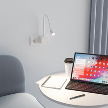 Carica l'immagine nel visualizzatore di Gallery, Lampada da Lettura Applique da Parete LED Bianca Interno, Luce da Comodino Faretto LED Dimmerabile con Spina per Camera 