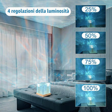 Carica l'immagine nel visualizzatore di Gallery, Lampada a onde d'acqua Proiettore galassia con effetti dinamici a 16 colori Onde oceaniche Base in legno Telecomando per
