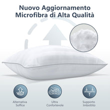 Carica l'immagine nel visualizzatore di Gallery, TESQ Cuscini Letto 50x70 cm Set di 2 Cuscino Morbidi e Confortevoli, Qualità Alberghiera di Lusso, Traspiranti e Anallergici, Ideali per Chi Dorme di Lato, sulla Schiena e a Pancia in Giù, Lavabili