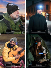 Carica l'immagine nel visualizzatore di Gallery, UNBON Regalo Uomo, Regali Natale Originali, Idee Regalo Natale 2025, Regali Uomo papà per Lui Compleanno Anniversario Secret Santa, Gadget Tecnologici Utili, Cappello Berretto Bluetooth con Luce LED