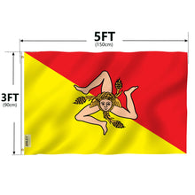 Carica l'immagine nel visualizzatore di Gallery, ANLEY Fly Breeze 3x5 Piedi Bandiera Sicilia - Colore Vivido e Resistente Ai Raggi UV - Testata In Tela E Doppie Cuciture
