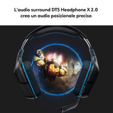 Carica l'immagine nel visualizzatore di Gallery, Logitech G G432 Cuffie Gaming Cablate, Audio Surround 7.1, DTS: x 2.0, Driver 50 mm, ‎Jack USB 3.5 mm, Microfono Flip-to-Mute, Leggere, PC/Mac/Xbox One/PS4/Nintendo ‎Switch, Nero/Blu