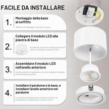 Carica l'immagine nel visualizzatore di Gallery, GeyouLux 1x Faretti LED Soffitto - Orientabile - Ø80x50mm Extra Piatto &amp; Inclinabile a 38° - 5W 500LM 3000K - Con Modulo