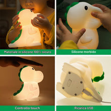 Carica l'immagine nel visualizzatore di Gallery, Luce Notturna Bambini,7 Colori Lampada USB Ricaricabile Lucina Notte,Silicone, Cameretta, Regalo Neonato