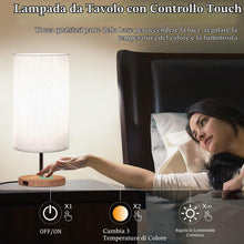 Carica l'immagine nel visualizzatore di Gallery, GLUROO Lampada da Comodino con Porte di Ricarica USB, Controllo Touch 3 Temperature di Colore e Lampada da Scrivania Min