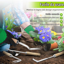 Carica l'immagine nel visualizzatore di Gallery, Adiwo Estirpatore Erbacce Manuale, 3PCS Coltello Erbacce in Acciaio Inossidabile, Raschietto per Erbacce a Manico Lungo,