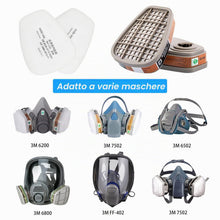 Carica l'immagine nel visualizzatore di Gallery, 6001 Filtri per Respiratore in Carbone Attivo Abito, Con 80 Filtri in Cotone, 4 Filtri e 4 Tappi, Organic Vapor 6001 Car