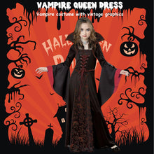 Carica l&#39;immagine nel visualizzatore di Gallery, PABTID Costume da Vampiro per Bambina e Ragazza Halloween Dress Up Party Travestimento Gotico Victorian Vampira Cosplay Carnevale Festa a Tema Vampiro (140)